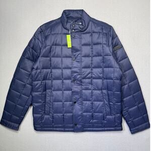 Sam Edelman Men's Box-Quilted Full-Zip Puffer Jacket Midnight Blue Large $180